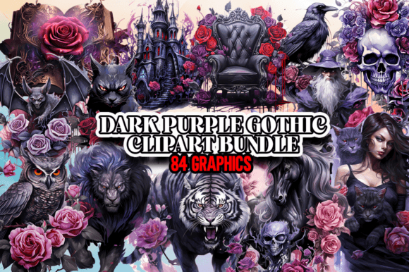 Download Dark Purple Gothic Clipart Bundle - Gothic clipart Collection