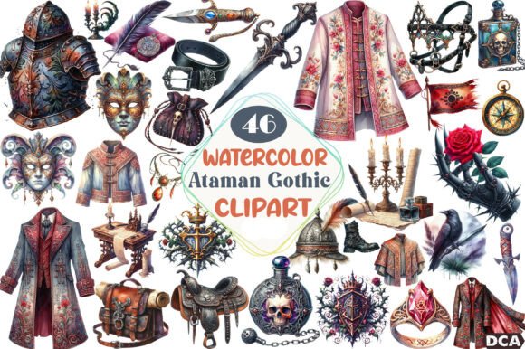 Download Watercolor Ataman Gothic Clipart - Gothic clipart Collection