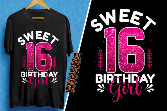 Download Sweet 16 Birthday Girl Typography Design - Typography design Collection