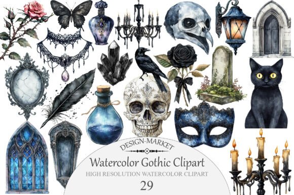 Download Watercolor Gothic Clipart - Gothic clipart Collection