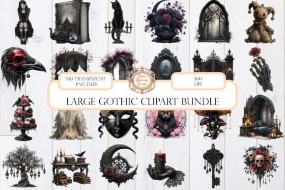 Download Large Gothic Clipart Bundle 100 PNG - Gothic clipart Collection